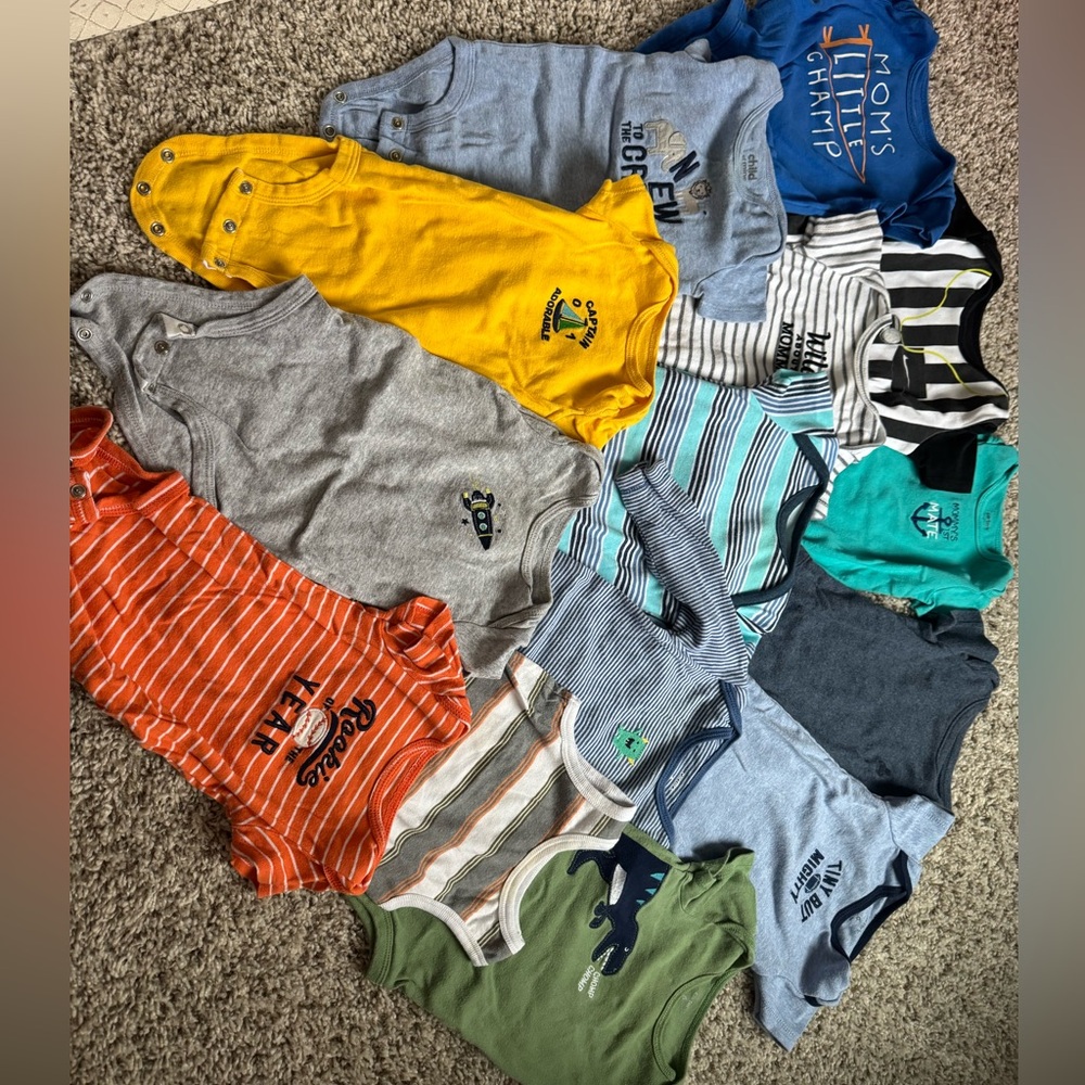 Baby boys 3-6 and 6 month onesies